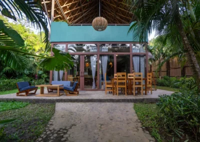 Villa living area with the view of private swimming pool